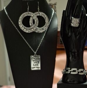 Paparazzi Silver Textured Hoop Earrings